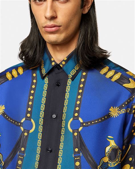 versace medusa music silk shirt|versace medusa t shirt men.